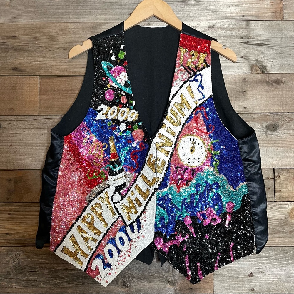 Incredible vintage Happy Millenium vest!